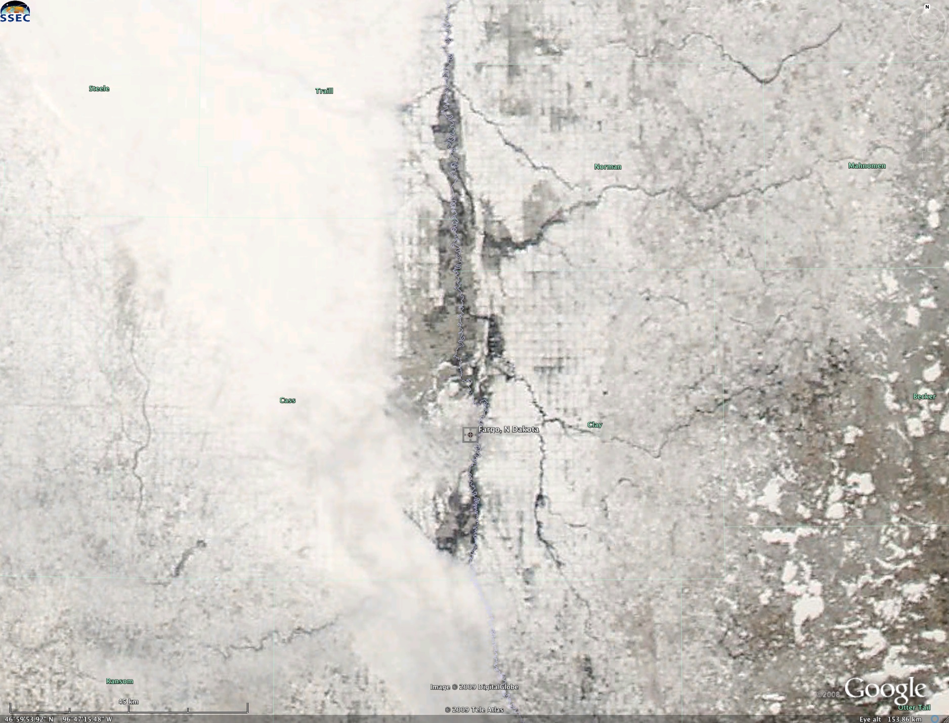MODIS true color image (displayed using Google Earth)