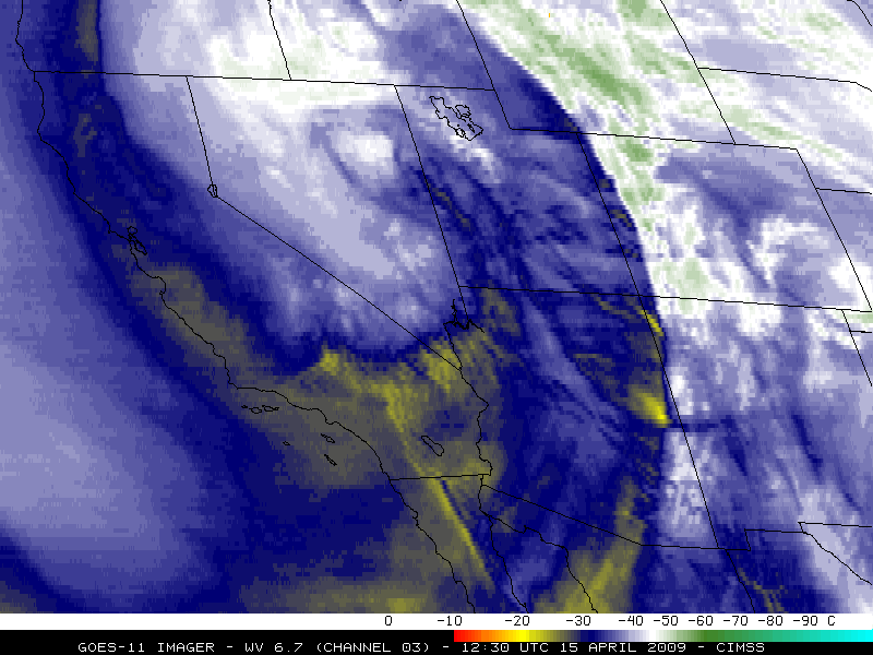 8-km resolution GOES-11 6.7 Âµm water vapor images