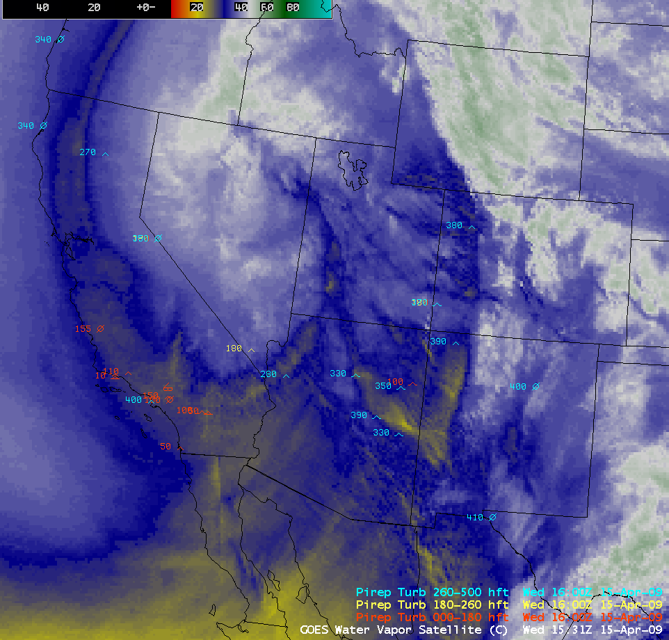 GOES-11 / GOES-12 water vapor channel imagery
