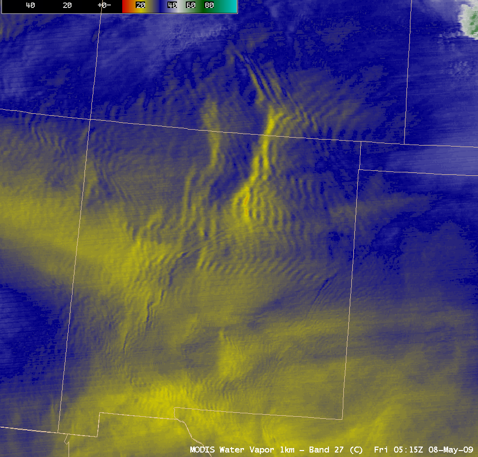 MODIS 6.7 Âµm and GOES-12 6.5 Âµm water vapor channel images