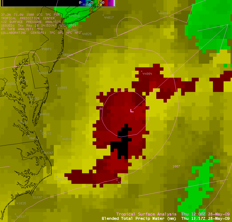 Blended Total Precipitable Water + GOES-12 IR images