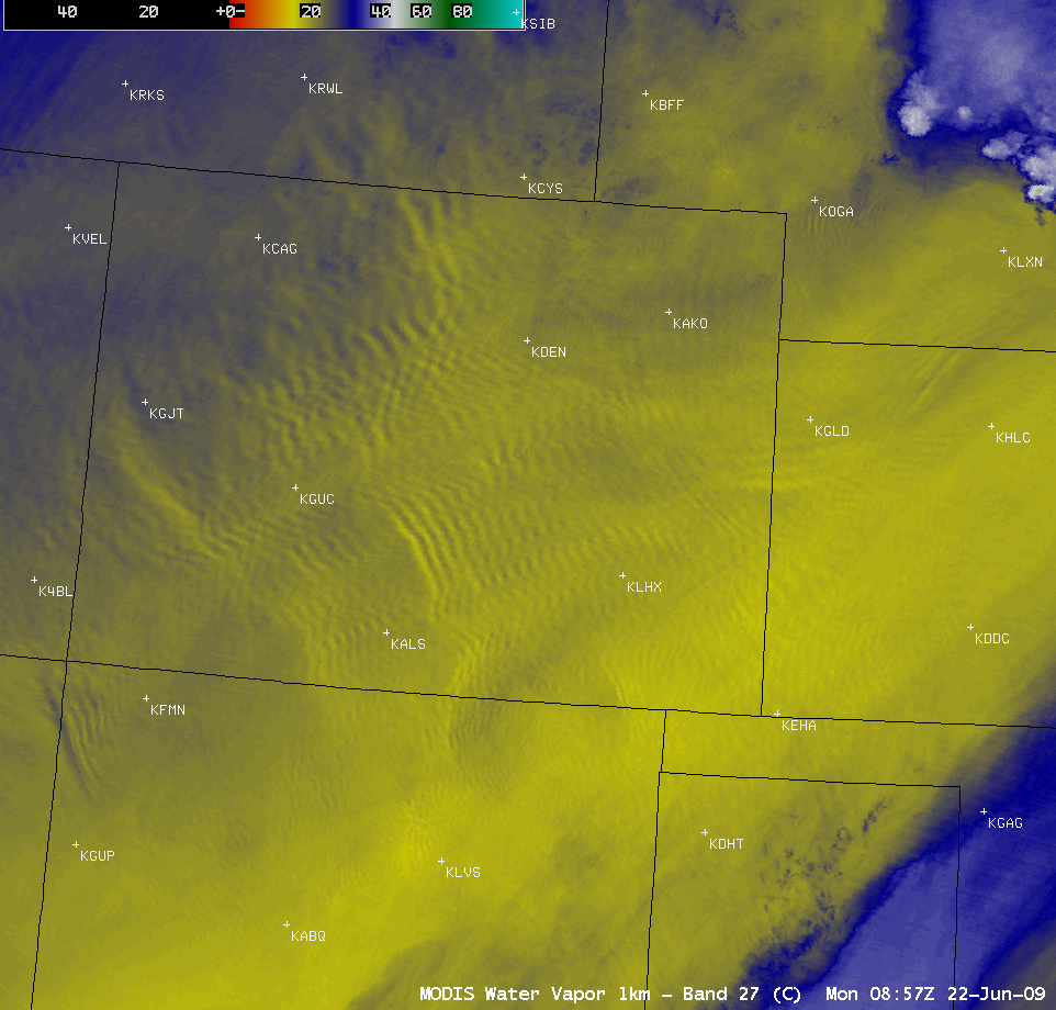 MODIS 6.7 Âµm and GOES-12 6.5 Âµm water vapor images