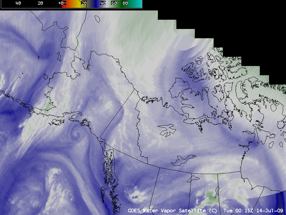 GOES-11 + GOES-12 water vapor imagery