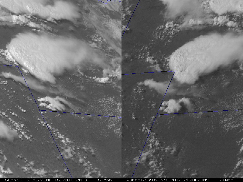 GOES-11 and GOES-12 visible images