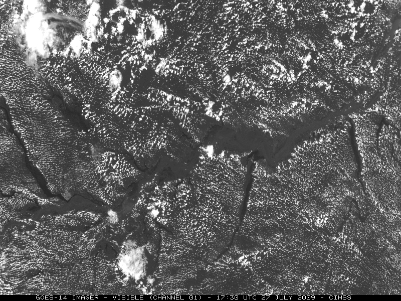GOES-14 visible image (centered over the Amazon River in Brazil)