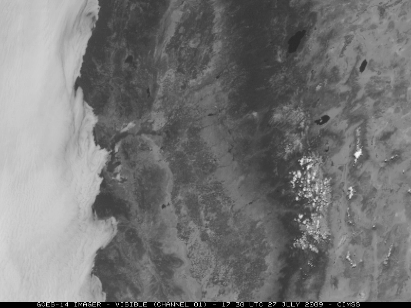 GOES-14 visible image (centered over central California)