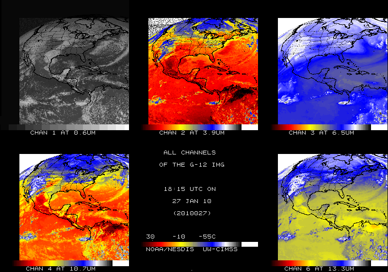 GOES-12 imager channel data