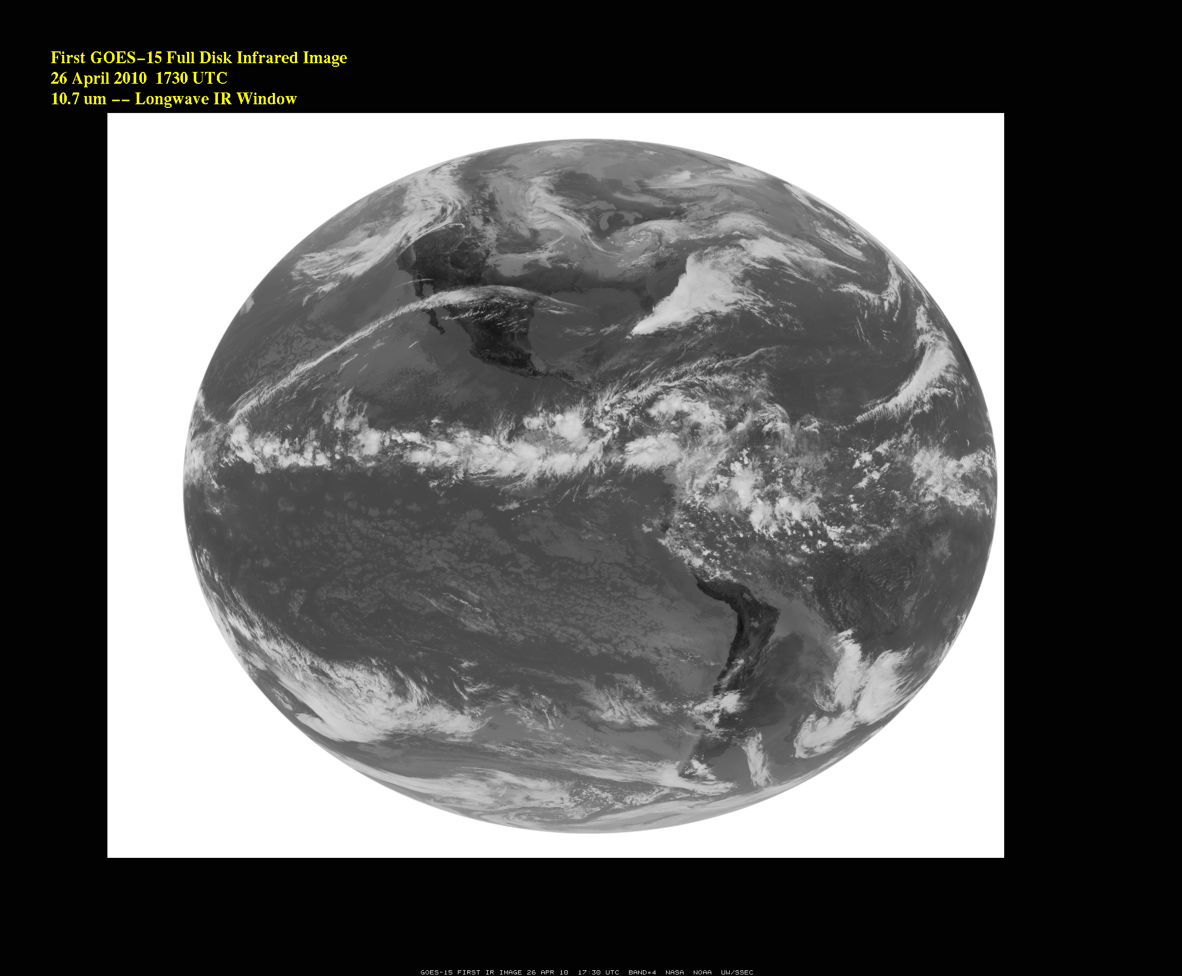 First official GOES-15 10.7 Âµm longwave IR image (click image to enlarge)