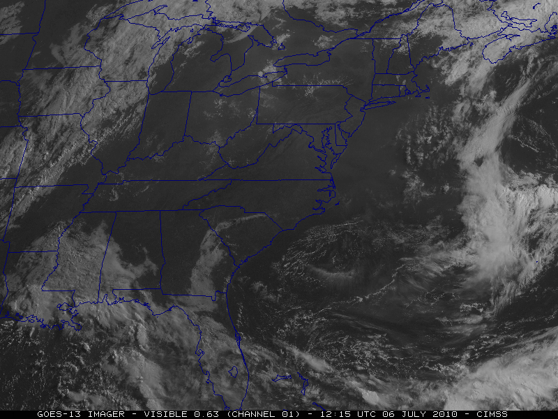 GOES-13 0.63 Âµm visible images (06 July - 10 July)