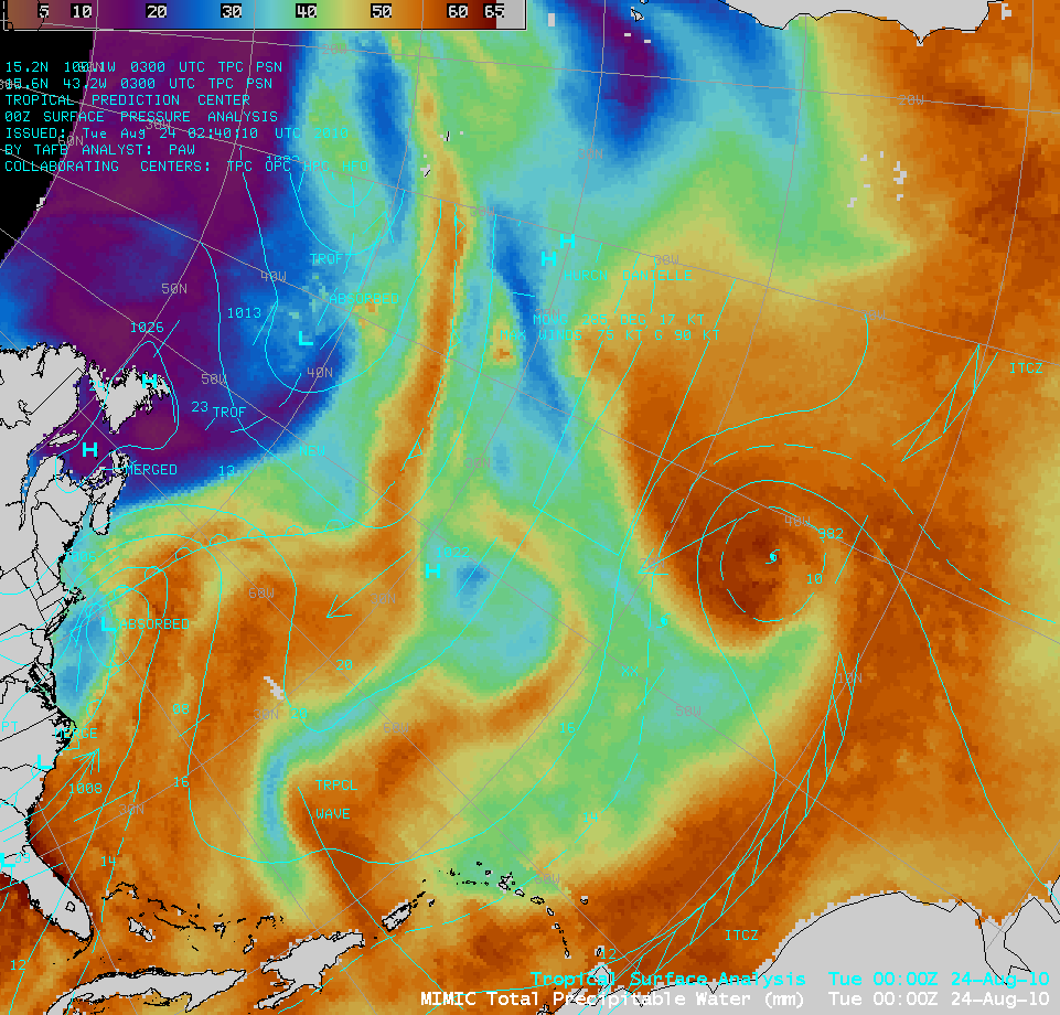 MIMIC Total Precipitable Water (TPW) product