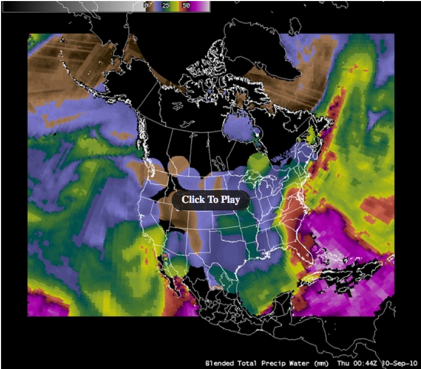 Blended Total Precipitable Water product (26 - 30 September)