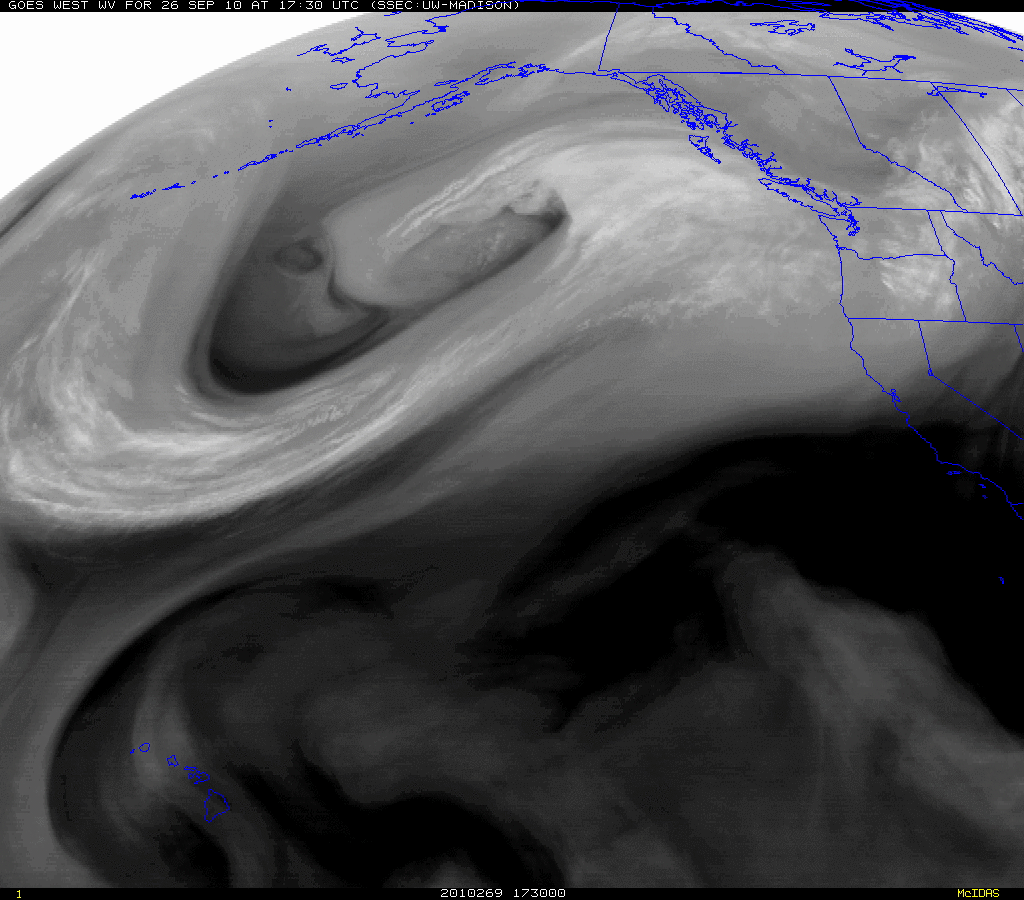 GOES-11 6.5 Âµm water vapor channel images