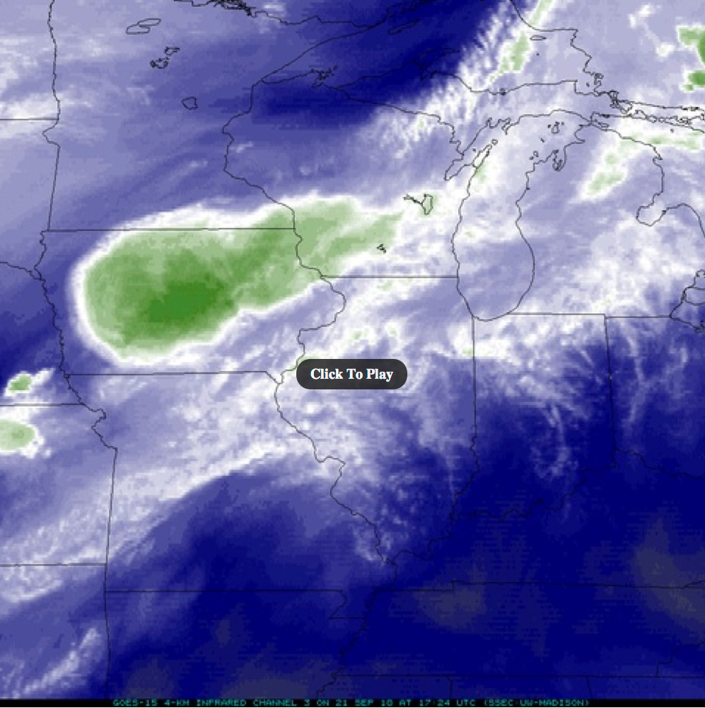 GOES-15 1-minute interval (SRSO) 6.5 µm water vapor images