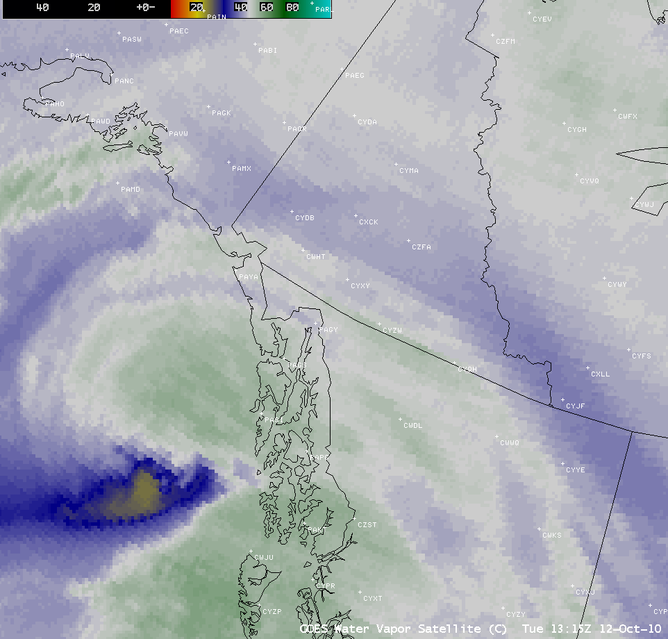 GOES-11 water vapor channel images