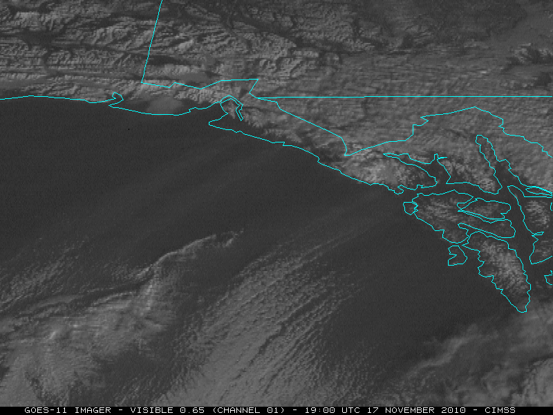 GOES-11 0.65 Âµm visible channel images