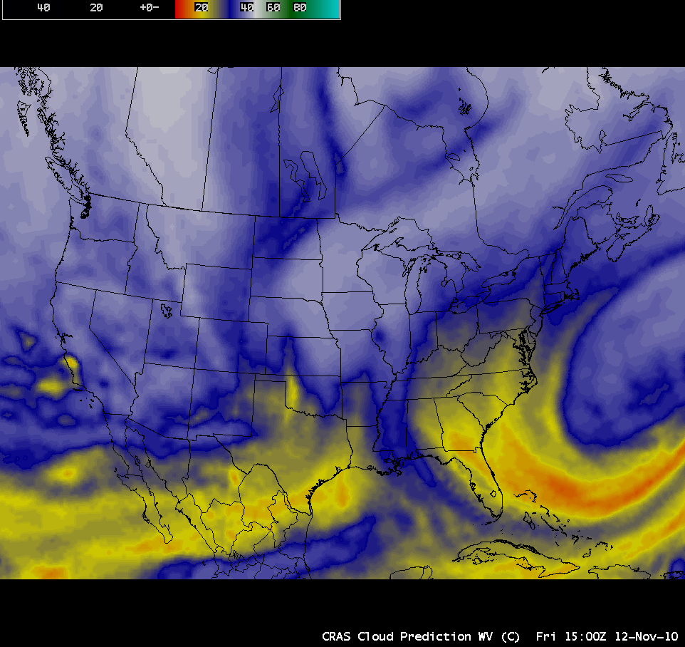 CRAS forecast water vapor imagery in AWIPS