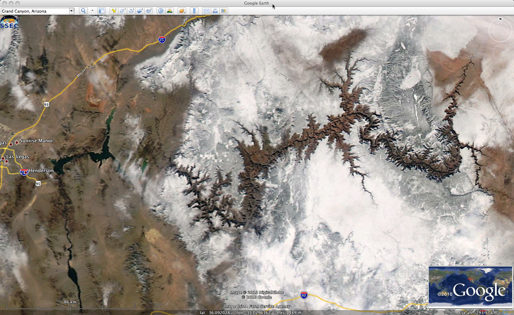MODIS true color RGB image (viewed using Google Earth)