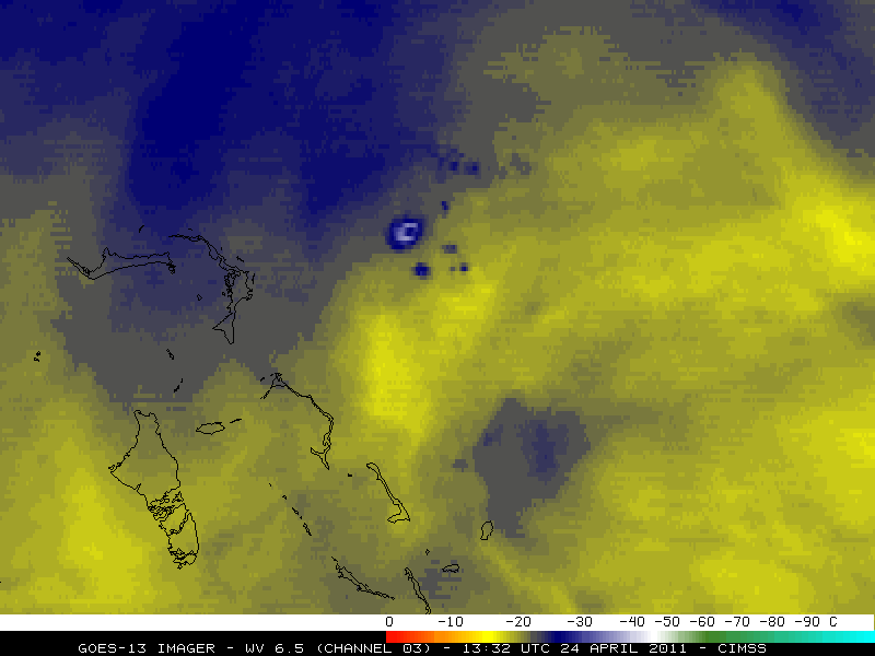 GOES-13 6.5 Âµm "water vapor channel" images (click image to play animation)