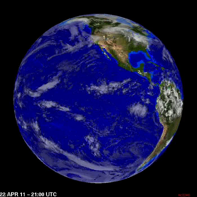 Global montage of geostationary satellite images (click to play animation)