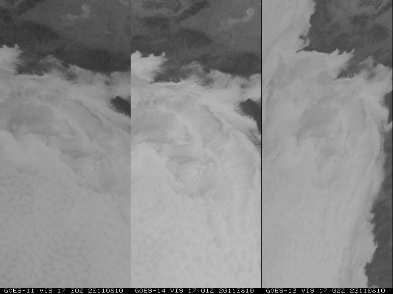 GOES-11 / GOES-14 / GOES-13 visible channel images