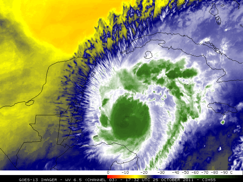 GOES-13 6.5 Âµm water vapor channel images (click image to play animation)