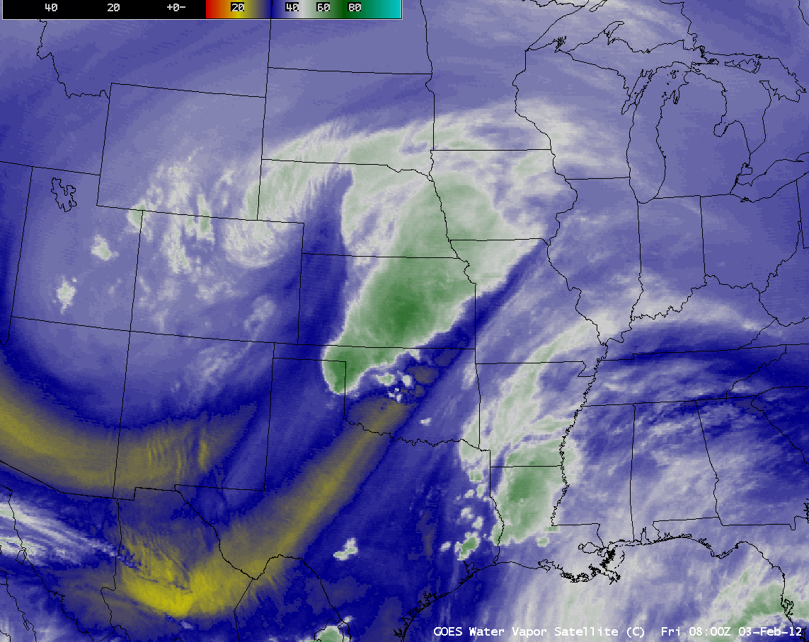 GOES-13 6.5 Âµm water vapor channel images (click image to play animation)