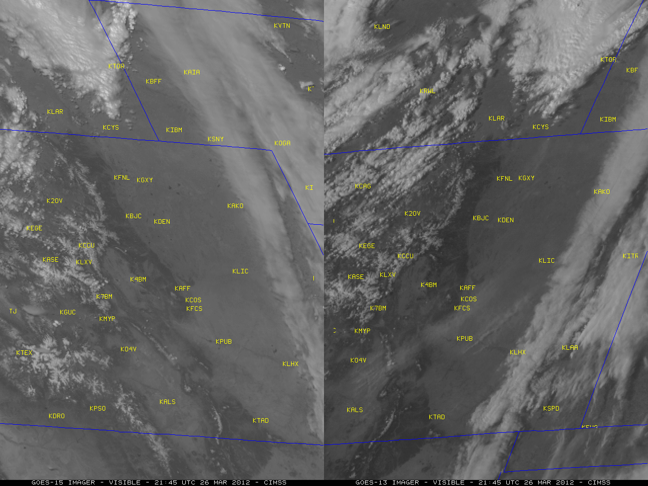 GOES-15 + GOES-13 0.63 Âµm visible channel images