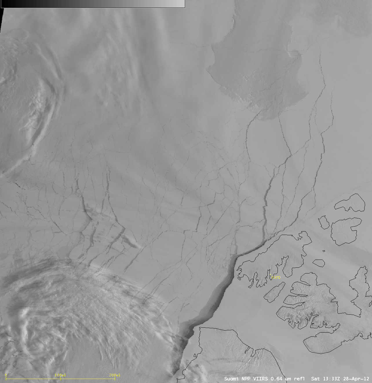 Suomi NPP VIIRS 0.64 Âµm visible images (Arctic Ocean, Canadian Archipelago)
