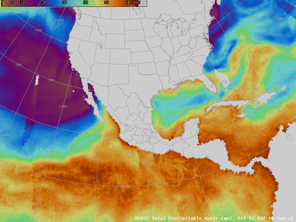 MIMIC Total Precipitable Water Imagery (click image to play animation)