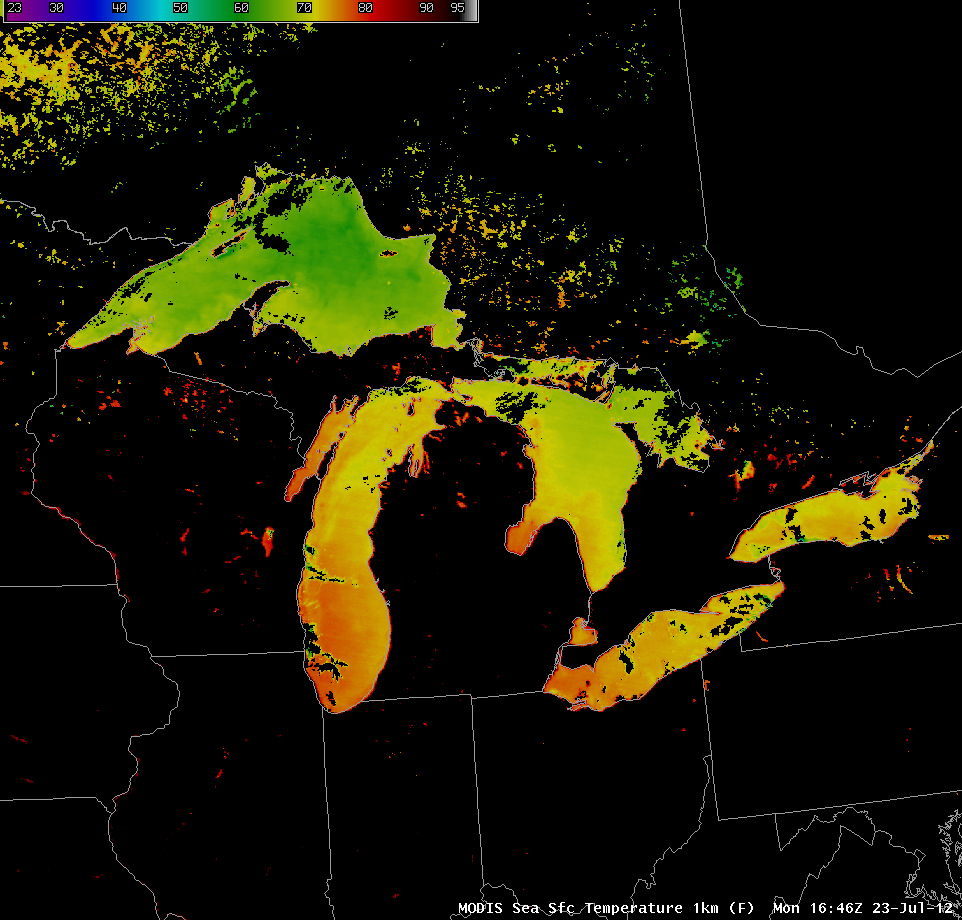 MODIS Estimates of Lake Surface Temperature