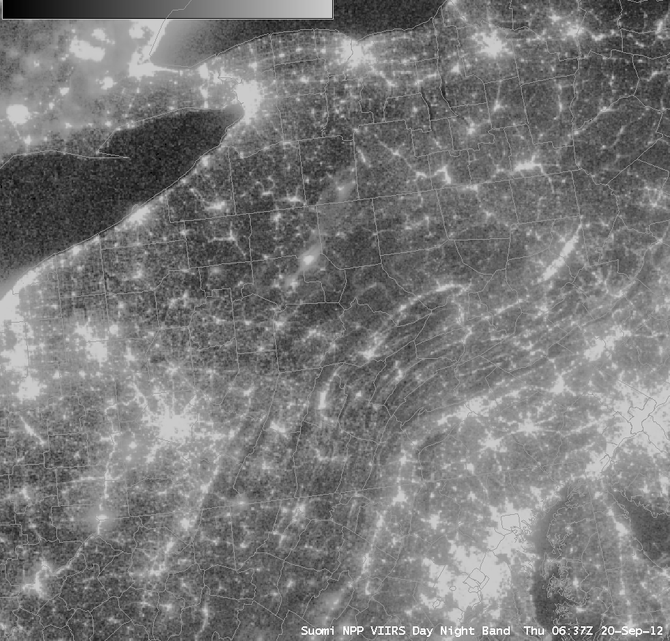 Day/Night Band image from VIIRS on Suomi/NPP