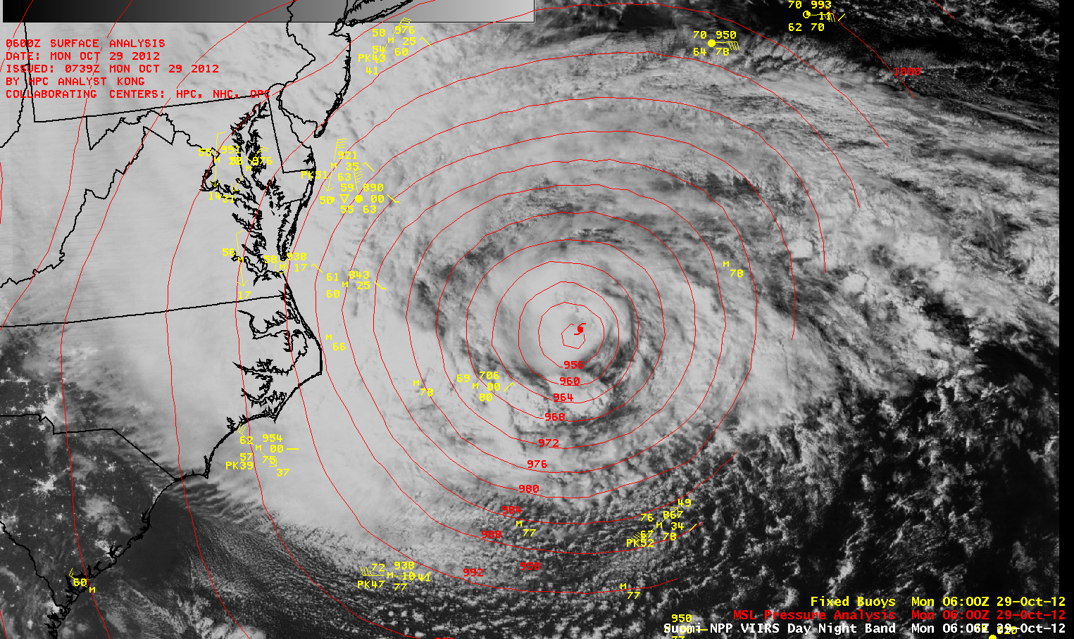 Suomi NPP Day/Night Band and 11.45 Âµm imagery of Hurricane Sandy