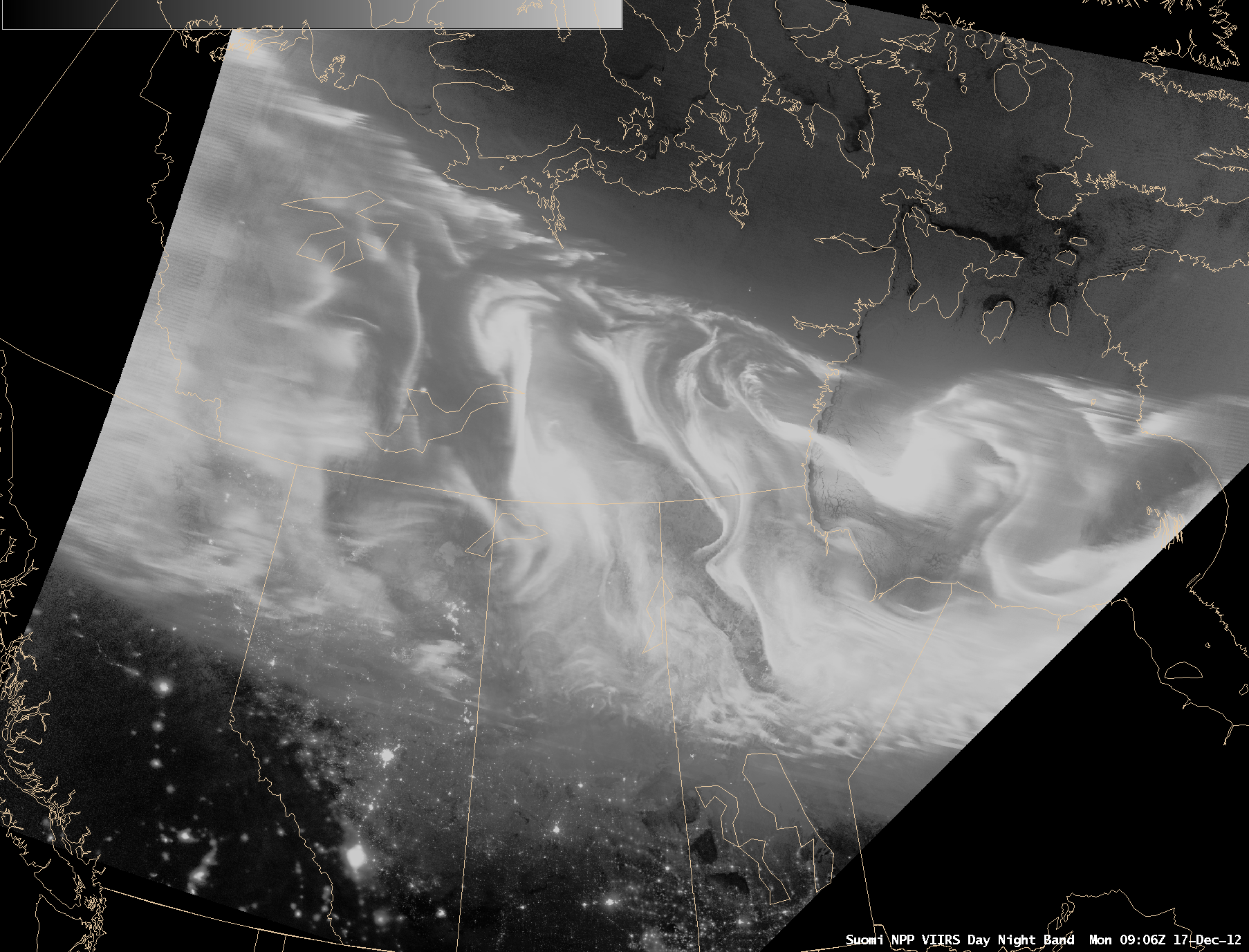 Suomii NPP VIIRS 0.7 Âµm Day/Night Band and 11.45 Âµm IR channel images