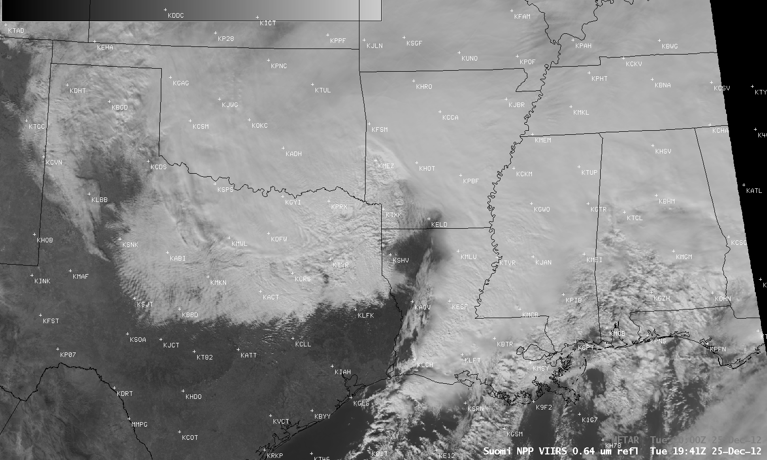 Suomi NPP VIIRS 0.64 Âµm visible and 11.45 Âµm IR channel images