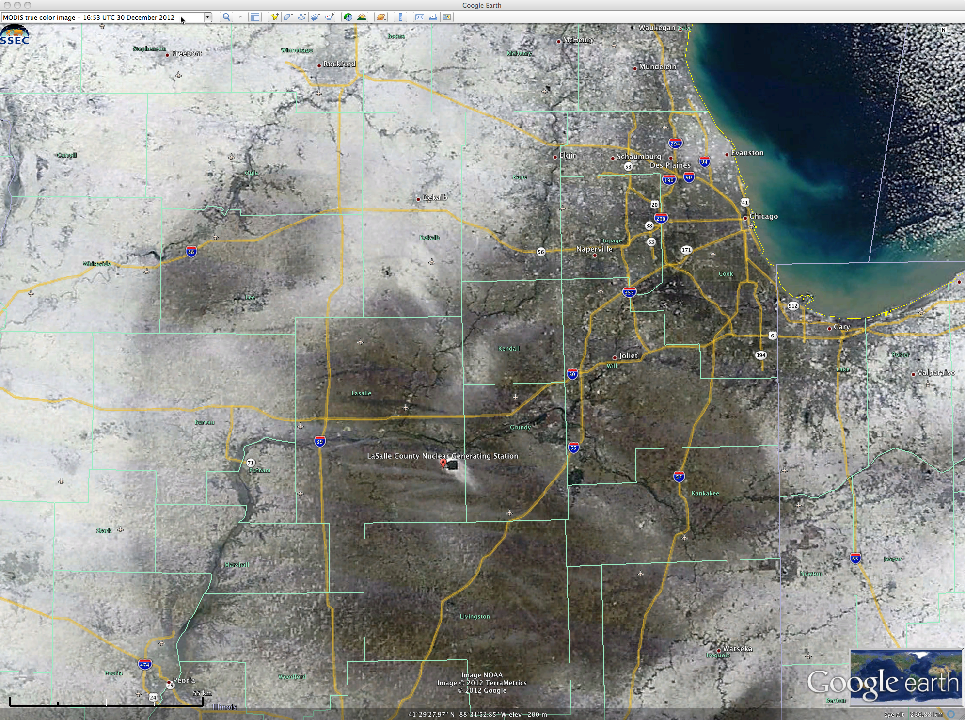 MODIS true-color image (displayed using Google Earth)