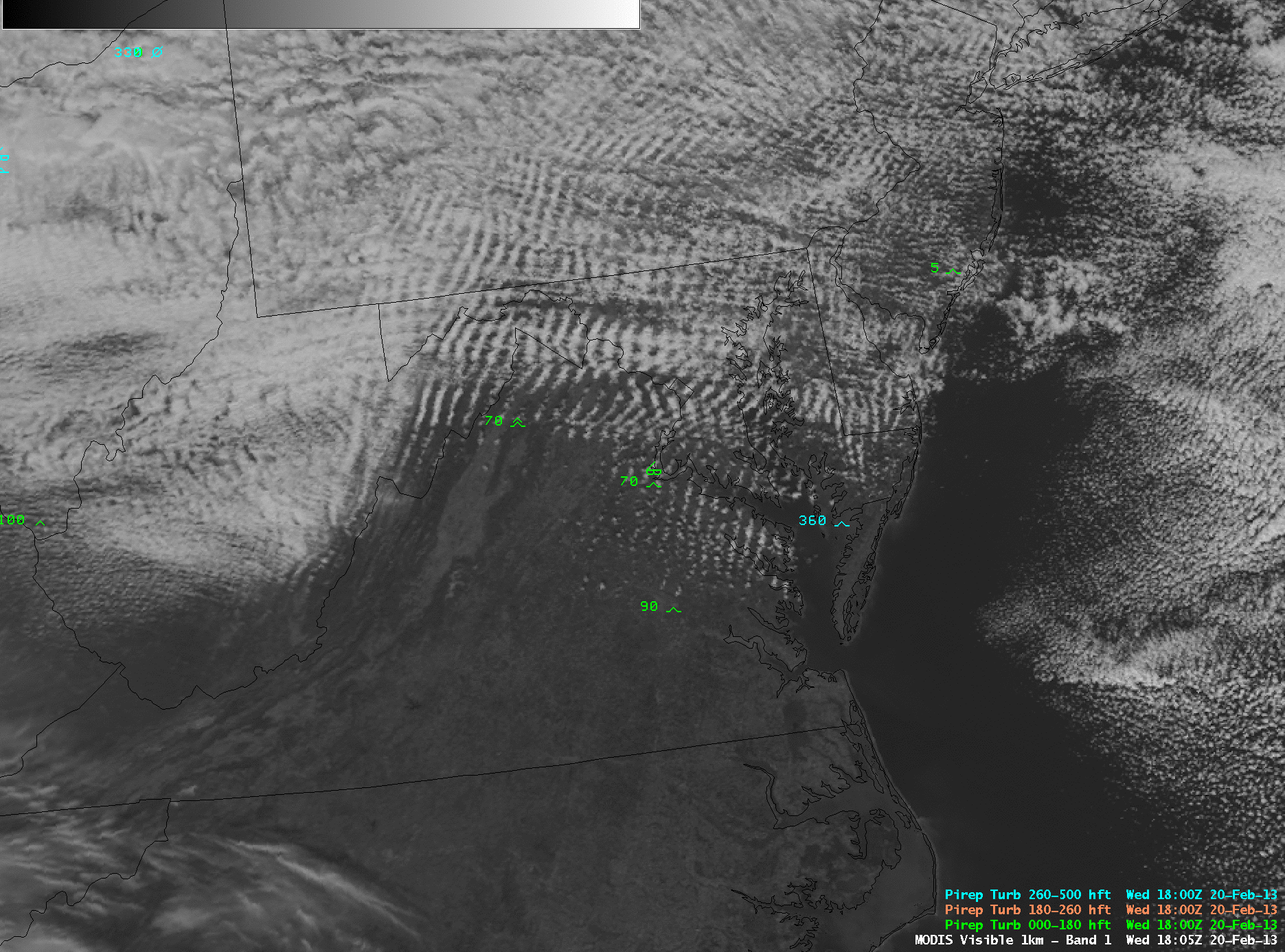 MODIS 0.65 Âµm visible channel and 6.7 Âµm water vapor channel images
