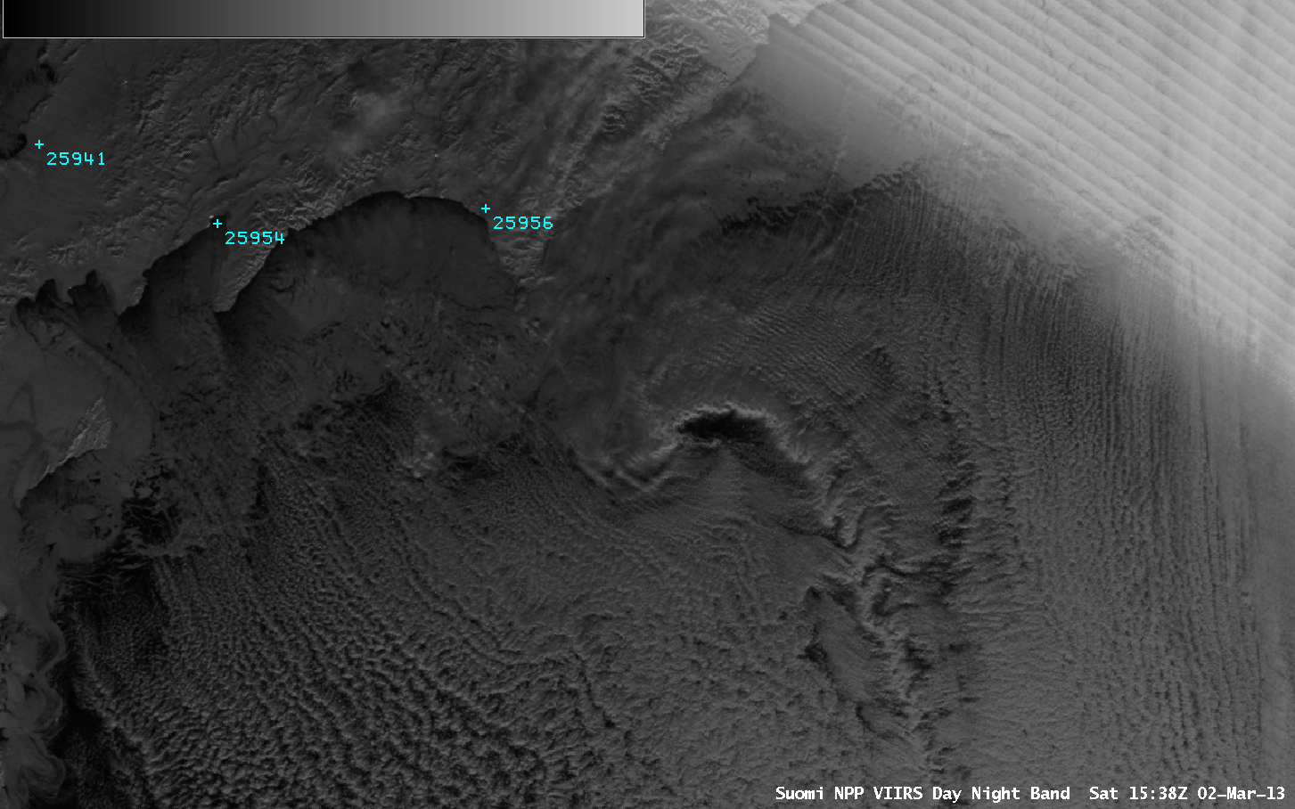 Suomi NPP VIIRS 0.7 Âµm Day/Night Band images
