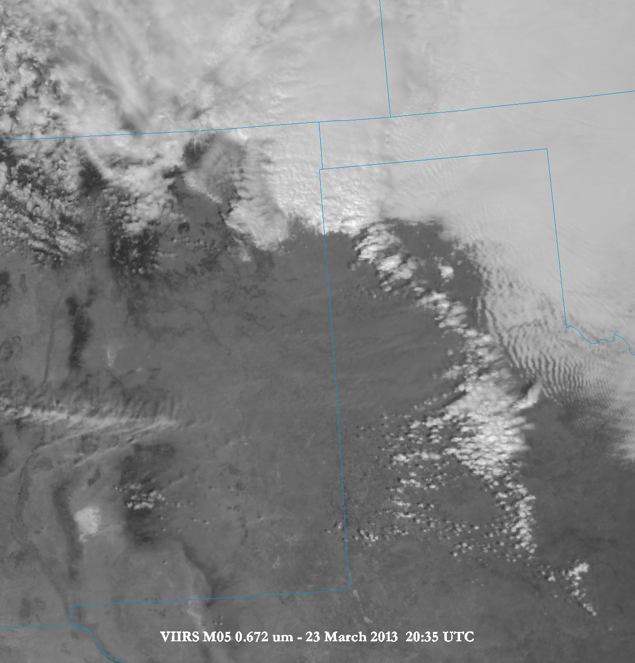 Suomi NPP VIIRS 0.672 µm Visible and 1.378 µm near-IR "Cirrus" images [click to enlarge]