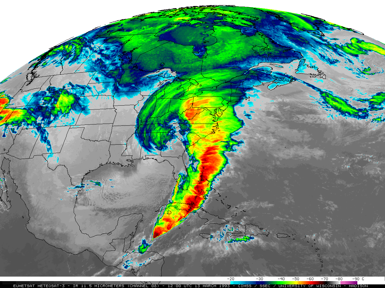 Meteosat-3 11.5 µm IR channel images (click image to play animation)
