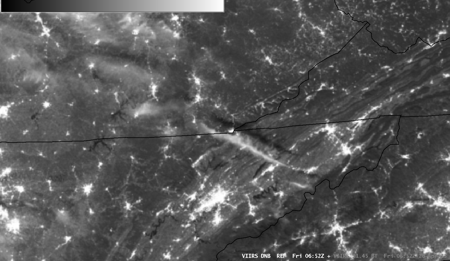 Suomi NPP VIIRS 0.7 Âµm Day/Night Band  and 11.45 Âµm IR channel images