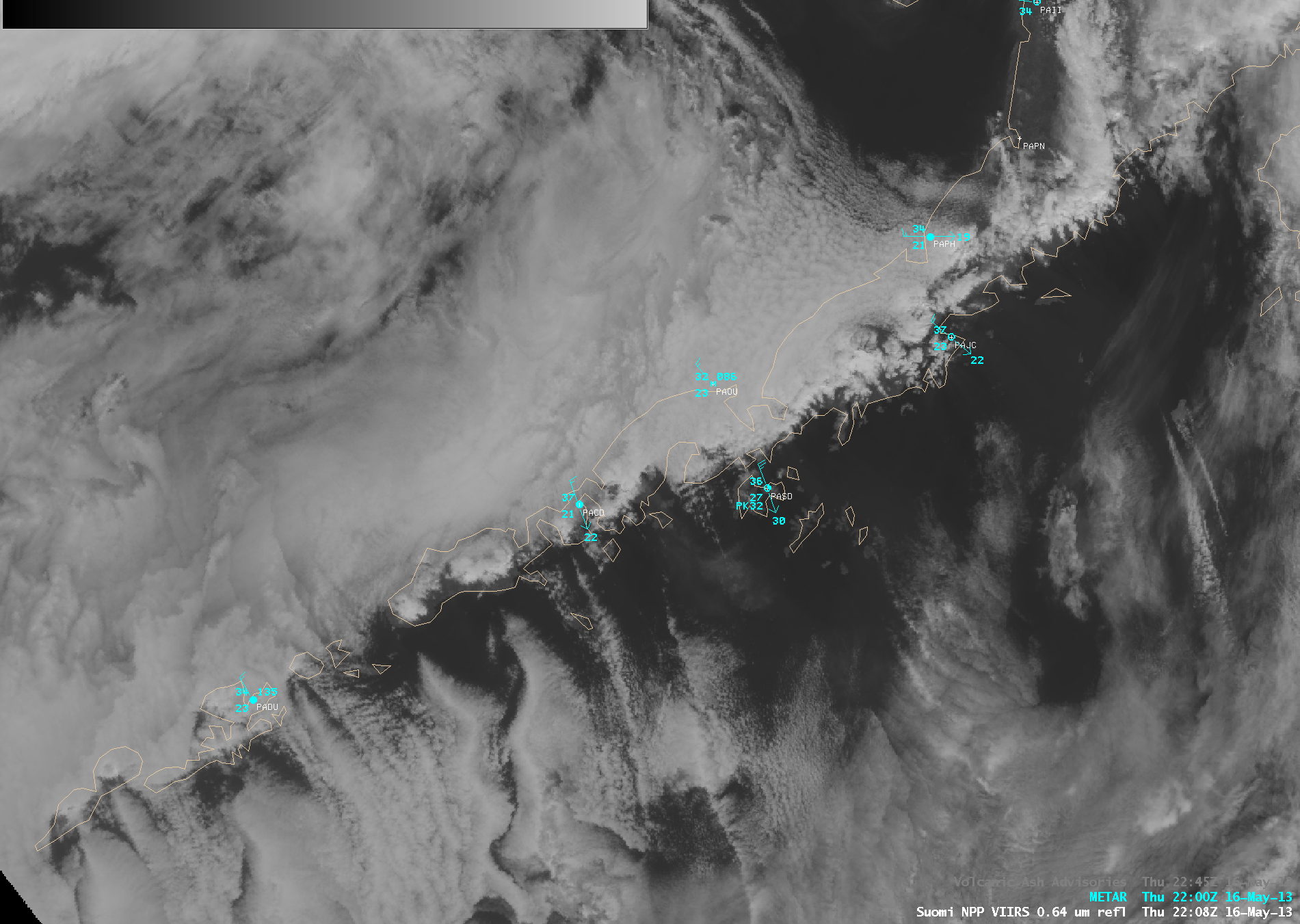 Suomi NPP VIIRS 0.64 Âµm visible channel and 3.74 Âµm shortwave IR channel images