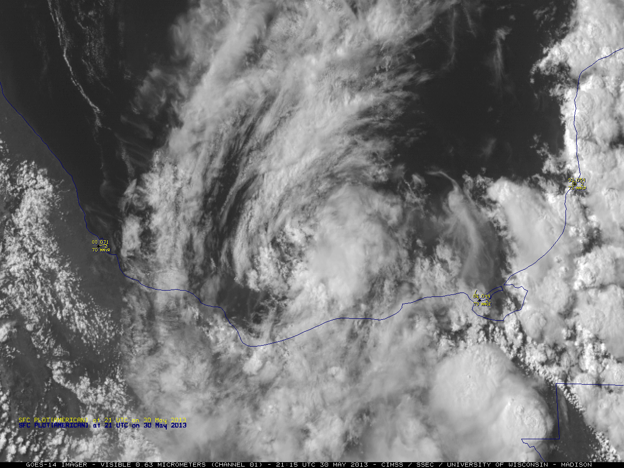 GOES-14 0.63 Âµm visible channel images (click image to play animation)