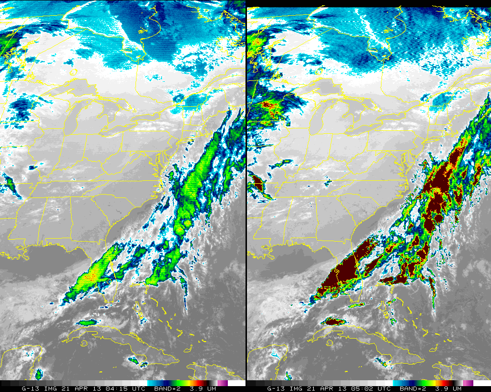 GOES-13 3.9 Âµm imagery 