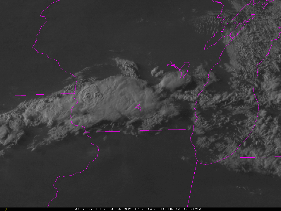 GOES-13 Visible (0.63 Âµm) Imagery (click image to play animation)