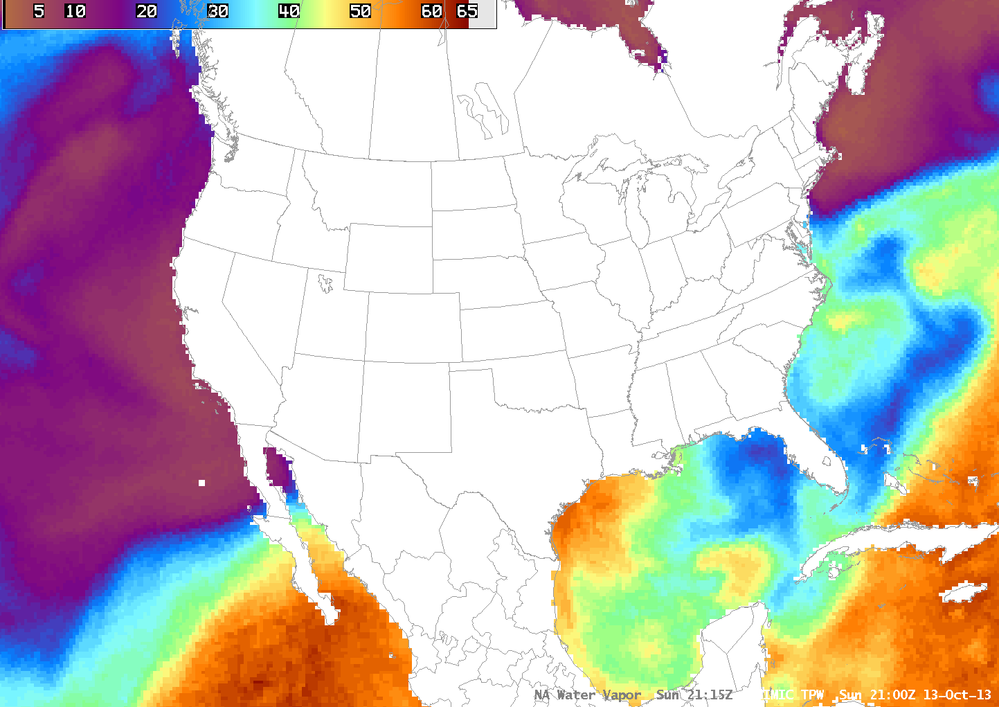 MIMIC Total Precipitable Water (click to play animation)