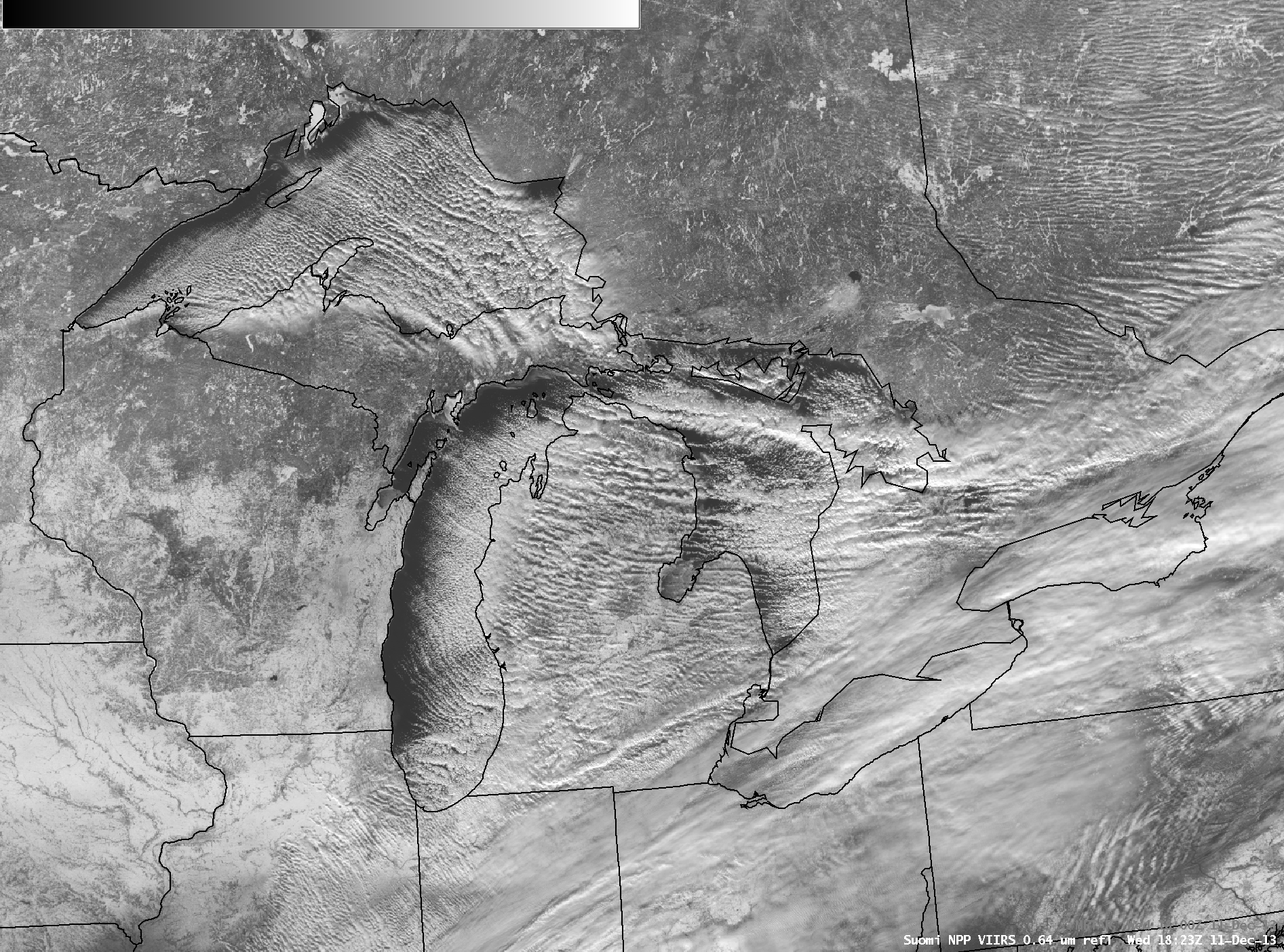 Suomi NPP VIIRS 0.64 Âµm visible channel and false-color RGB images