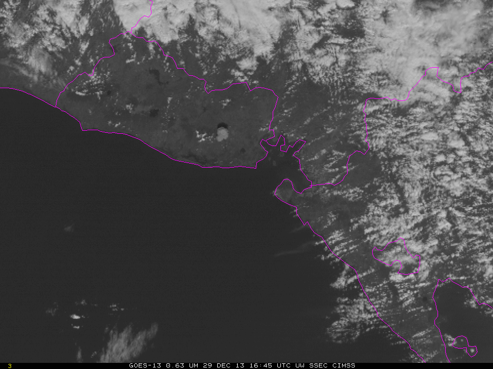 GOES-13 0.63 Âµm visible imagery during Chaparrastique eruption (click to play animation)