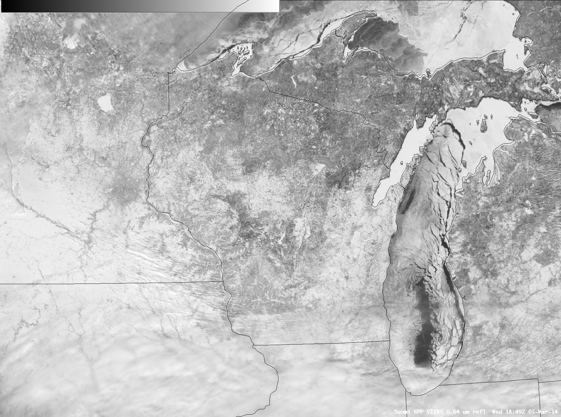 Suomi NPP VIIRS 0.64 Âµm visible channel and False-color RGB images