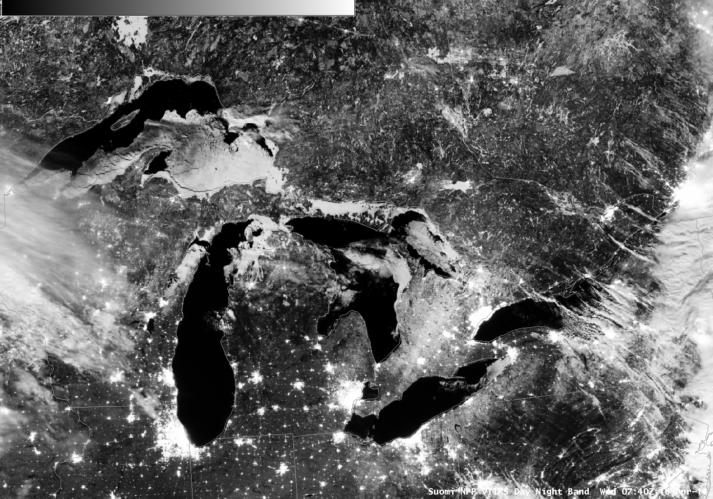 Suomi/NPP VIIRS Day Night Band imagery, 0740 UTC on 16 April 2014 [Click to enlarge]