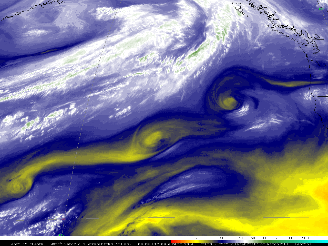 GOES-15 6.5 µm water vapor channel images (click to play animation)